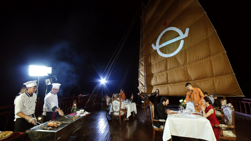 Outdoor Dinner on Honey moon cruise