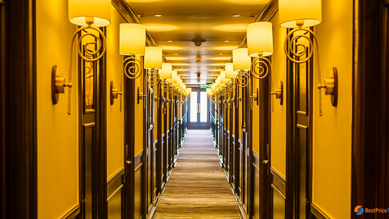 Corridor that leads to your stateroom