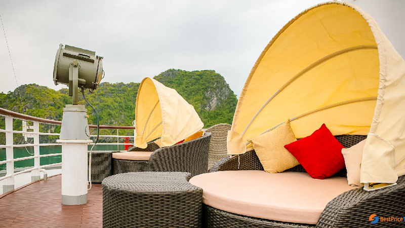 Have relaxing time on sundeck