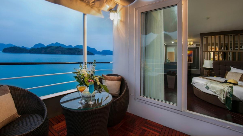 Balcony view over Halong Bay