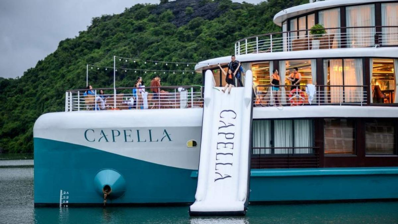 Interesting waterslide of Capella cruise