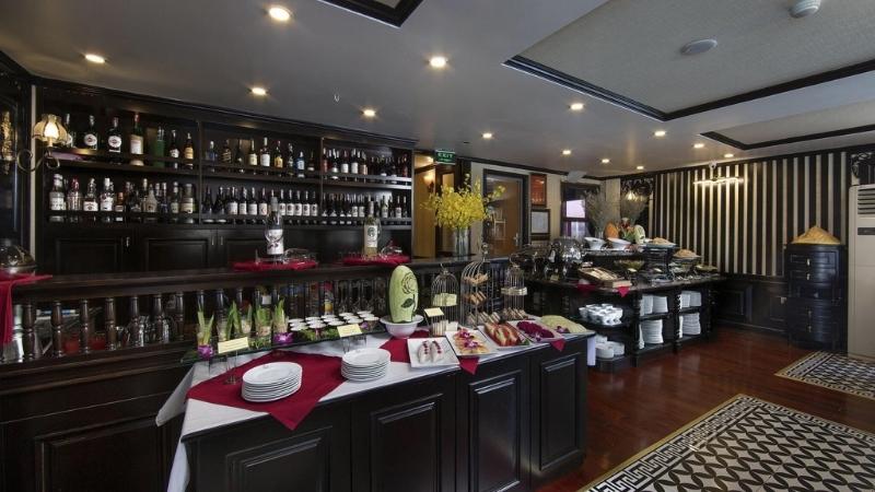 Buffet Area with various wine shelf