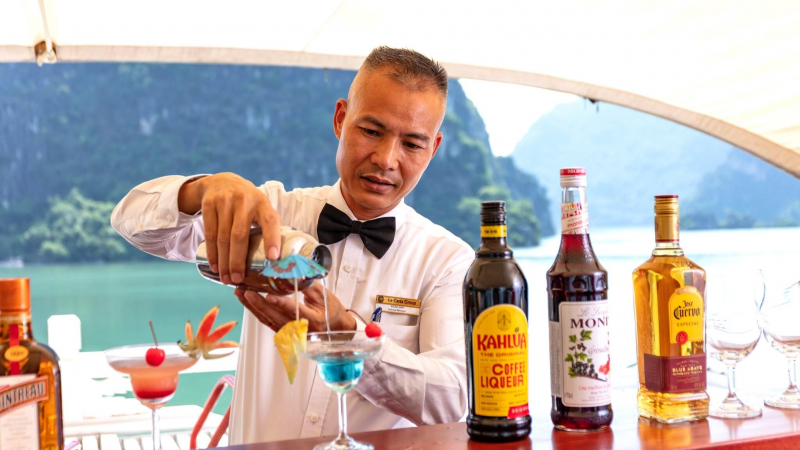 Cocktails made by skillful bartender