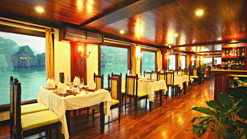 Restaurant With Oriental Style And Halong Bay View
