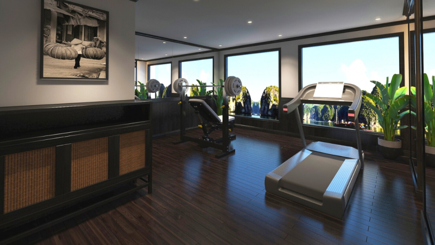 Fitness centre on the high deck