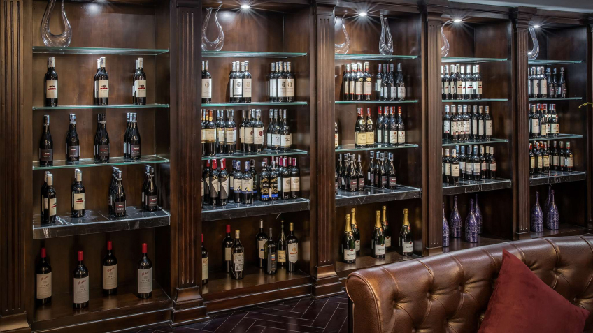Impressive wine cabinet in lounge