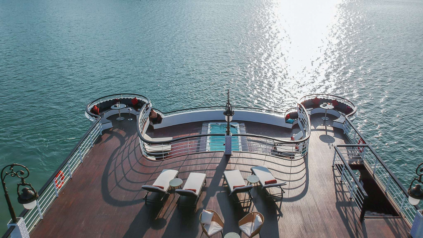 Spacious Sundeck for immersing yourself in the scenery of Halong Bay