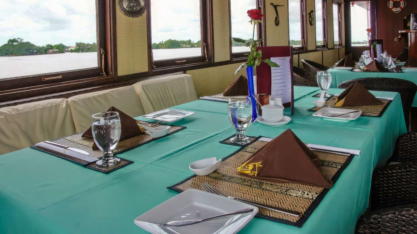Lavish restaurant with Mekong River view