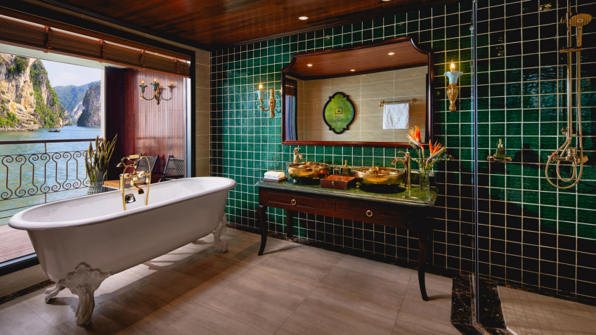Luxurious bathroom with jacuzzi tub