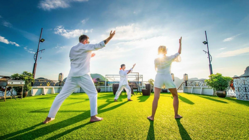 Practice Tai Chi on the Sundeck