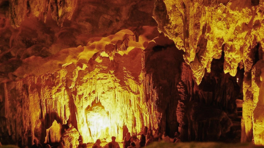 Wonderful stalactites inside Sung Sot Cave