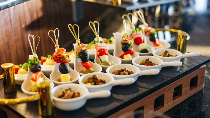 Canape is served in a delicated way