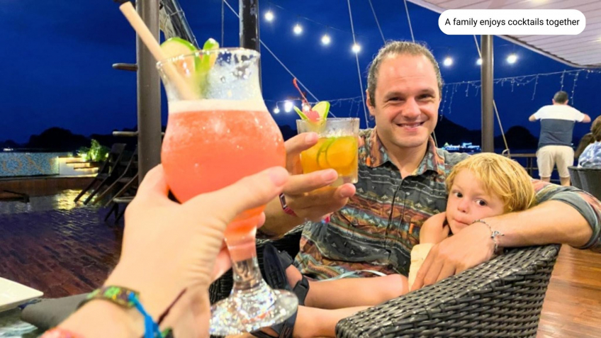 A Family Enjoys Cocktails Together