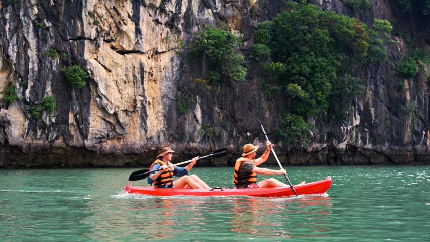 Kayak Among Emerald Water