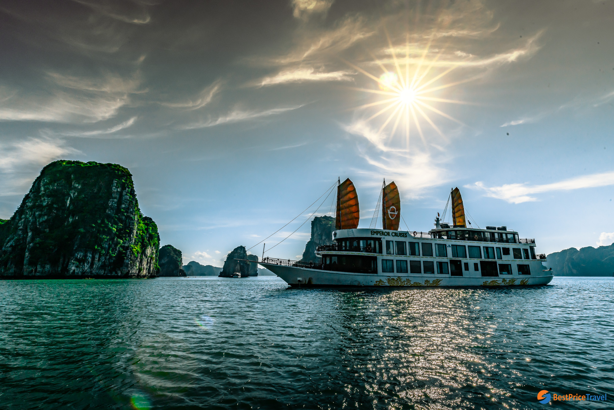 Emperor Cruises in Halong Bay sunset