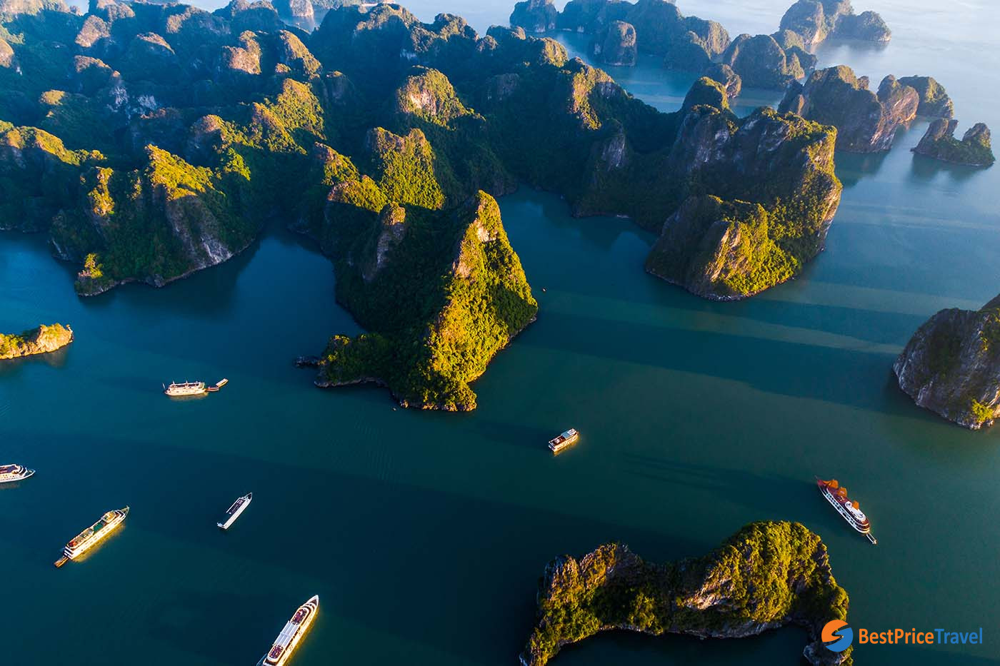 Beauty of Lan Ha Bay from sky