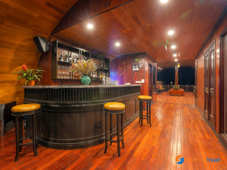Bar lounge serves tropical cocktail