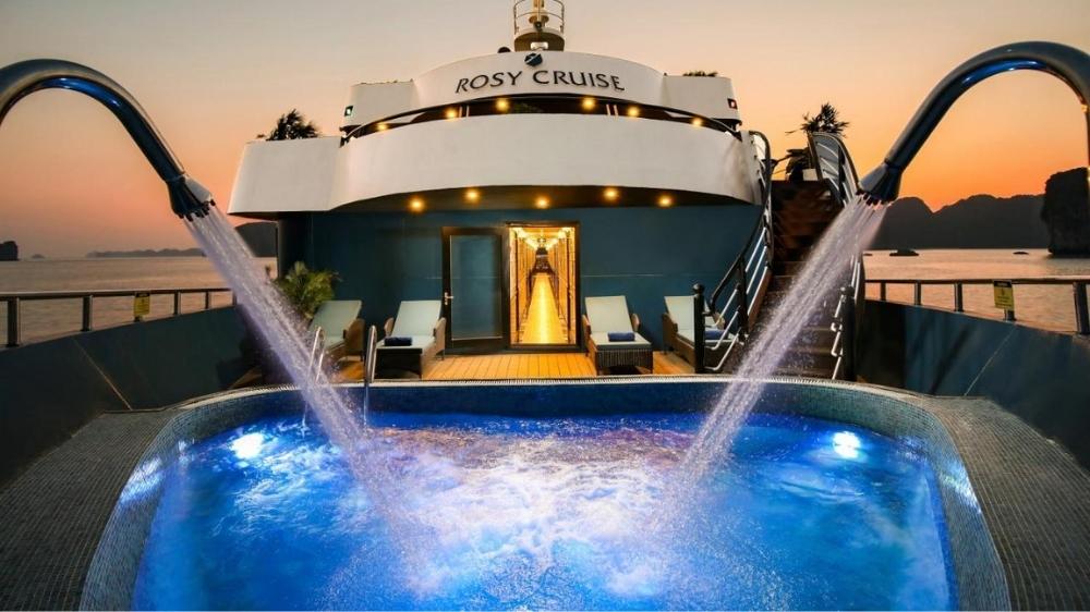 Luxury swimming pool on board