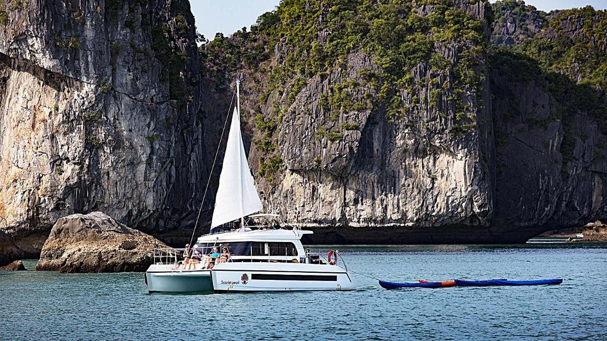 High-class catamaran for day excursion