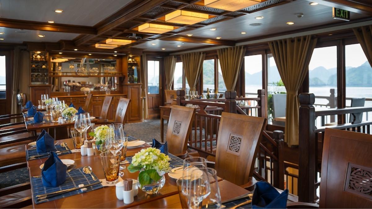 Traditional and modern combined beauty of cruise restaurant