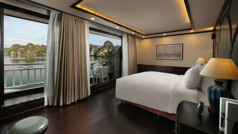 Junior Suite Double Twin Cabin With Large Private Balcony View To Ha Long Bay