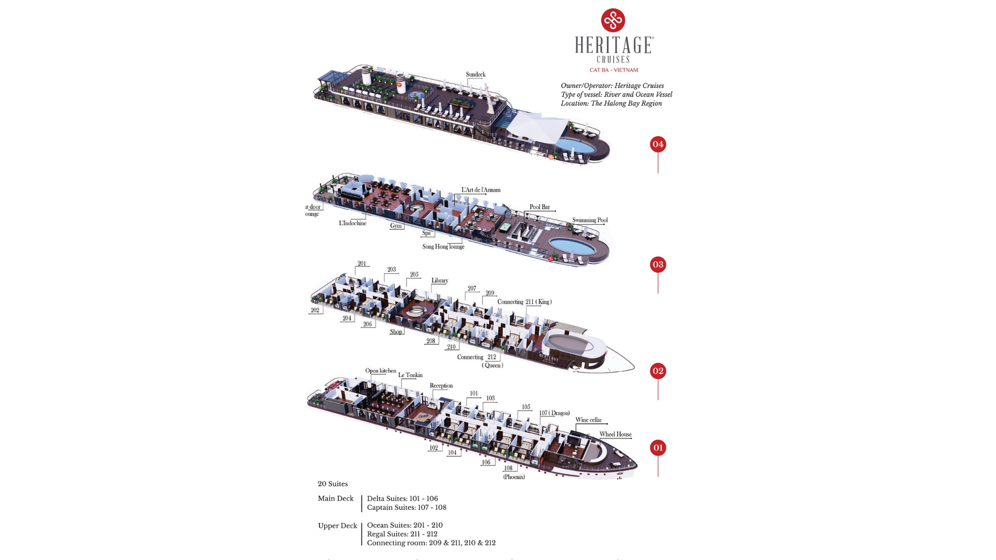 Heritage Binh Chuan Halong Cruise Deck Plan