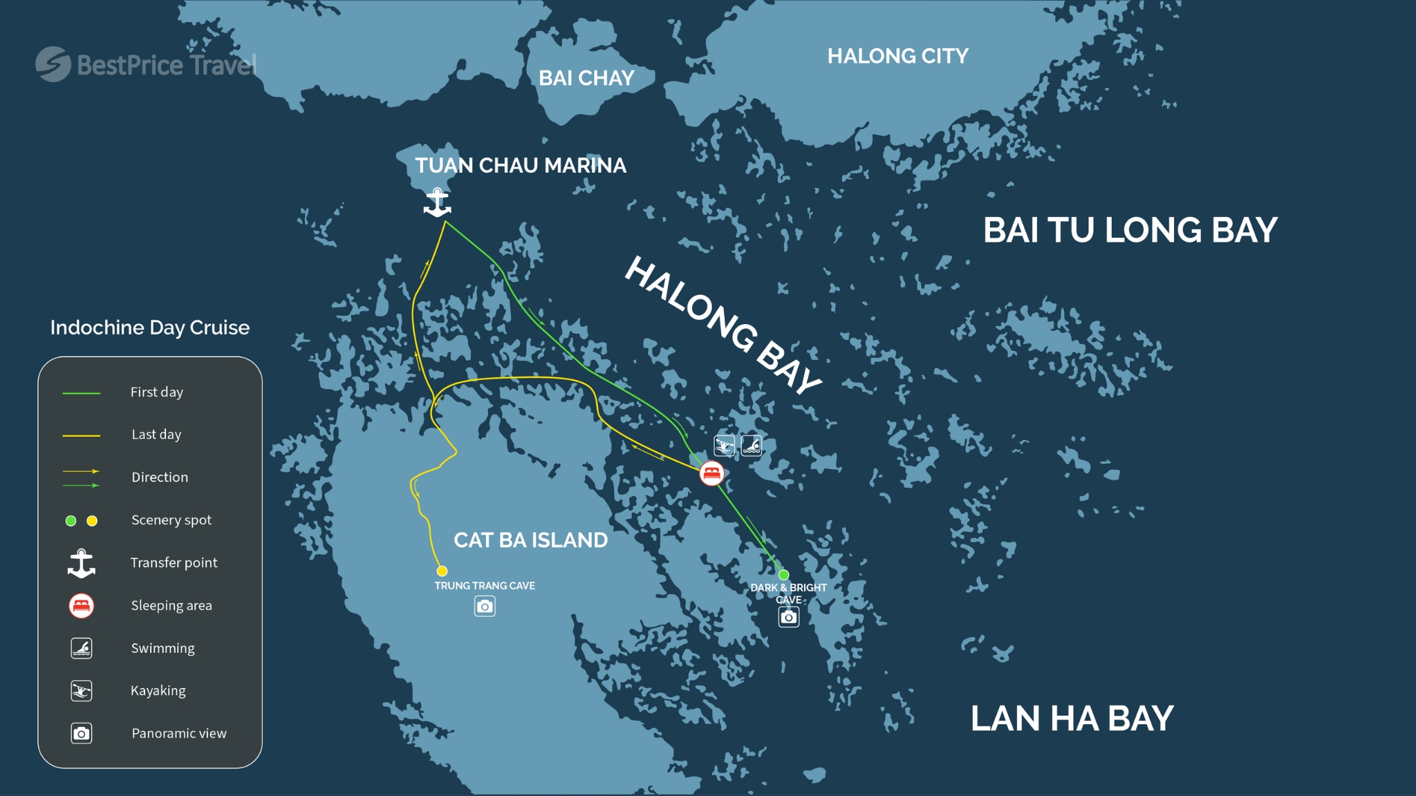 Indochine Halong Bay Cruise Map
