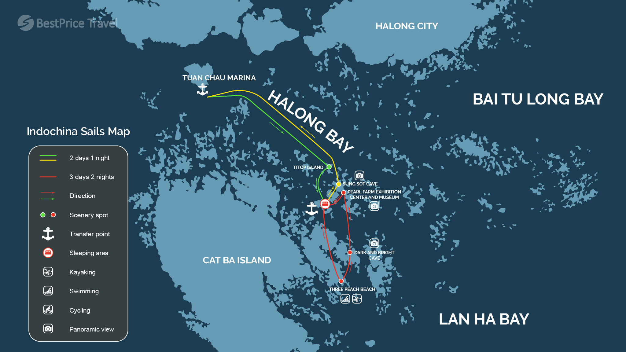 Indochina Sails Cruise Map