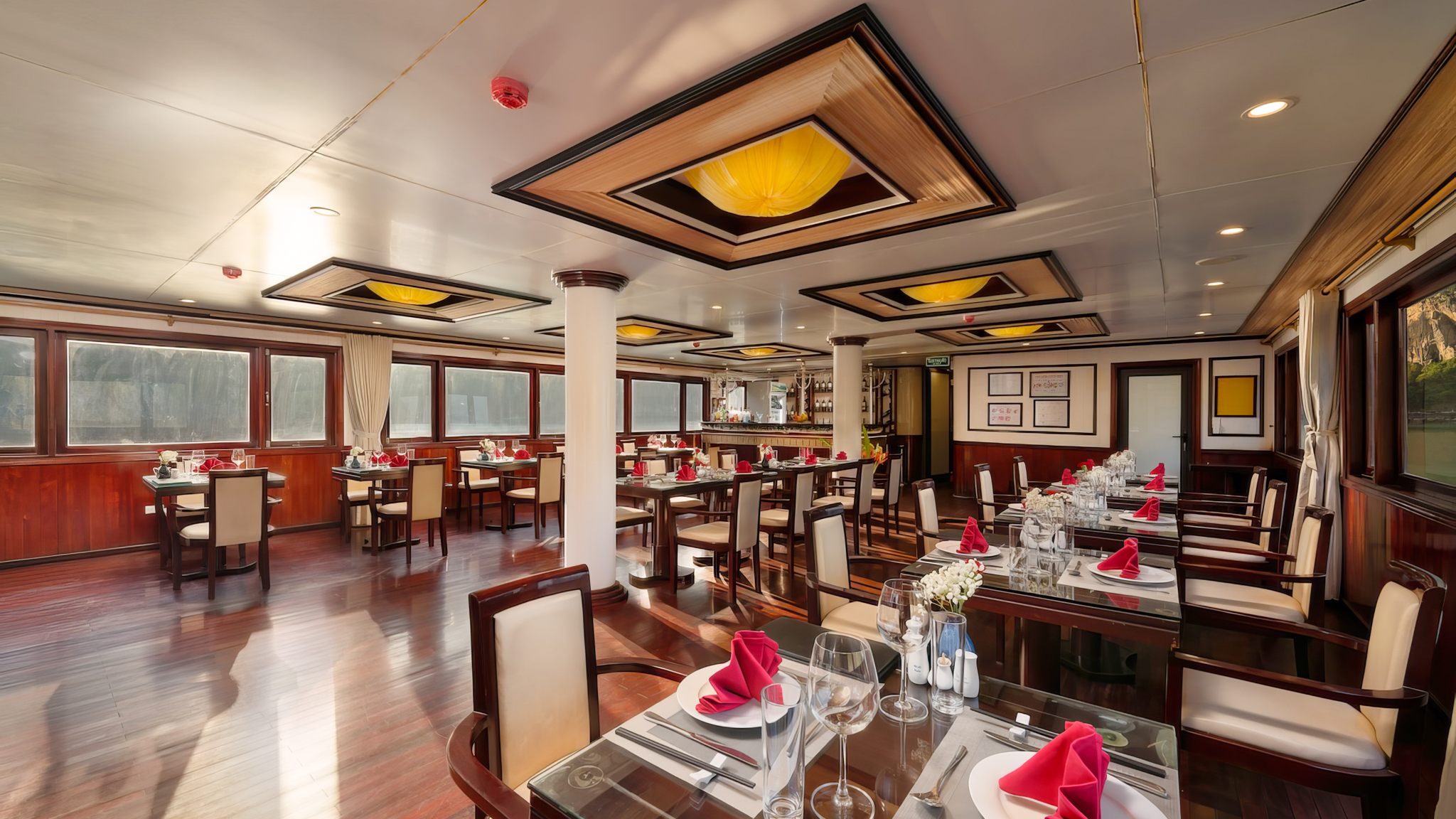 Spacious Restaurant and Bar Onboard