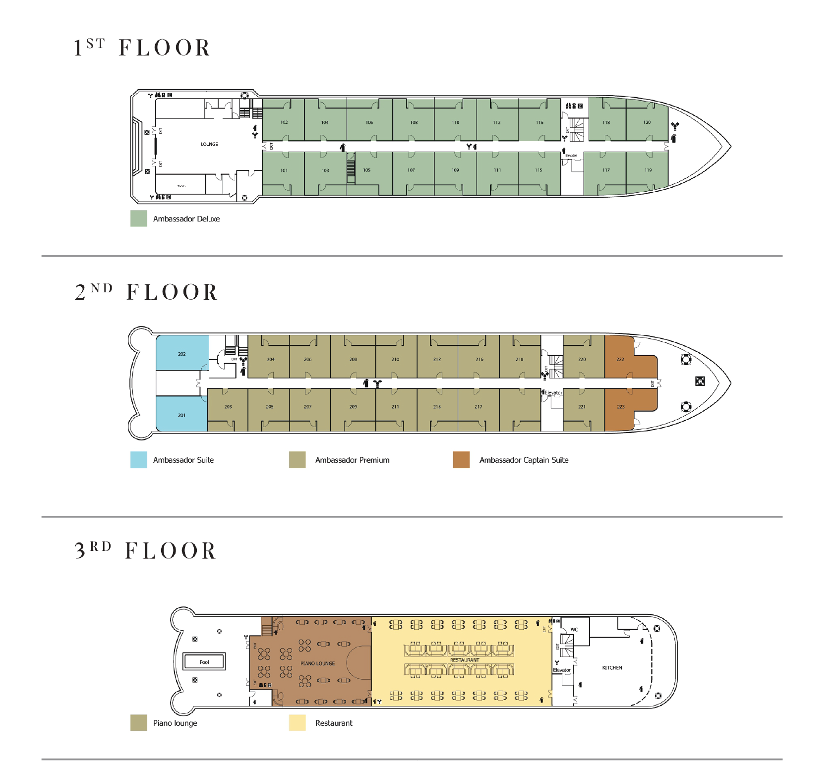 Ambassador Cruise Deck Plan