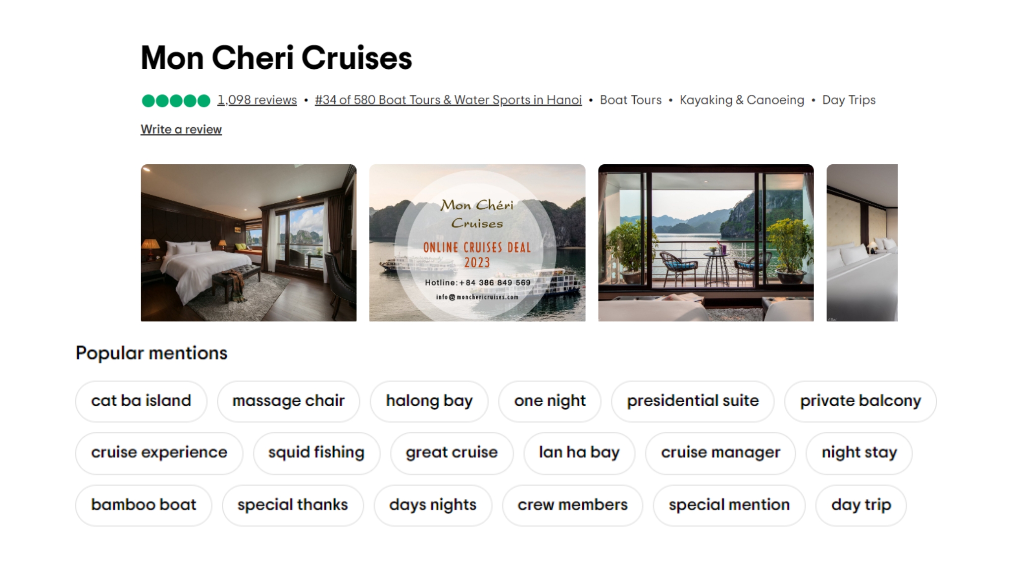 Mon Cheri Cruise reviews on TripAdvisor