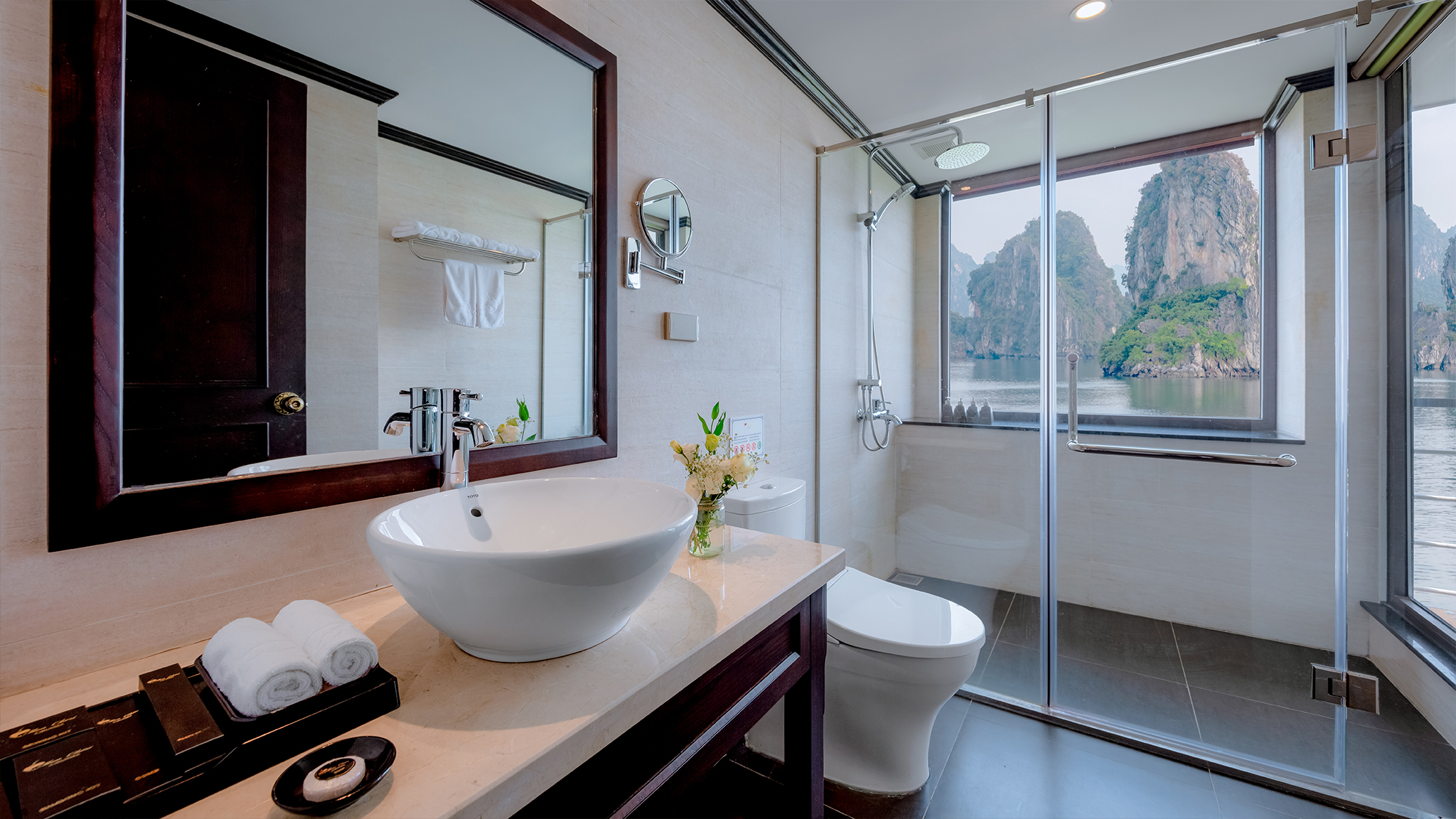 Lovely Bathroom with Bay View