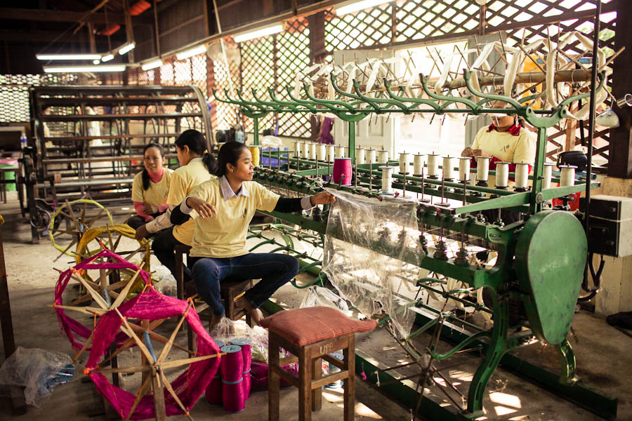 Silk weaving in Cambodia