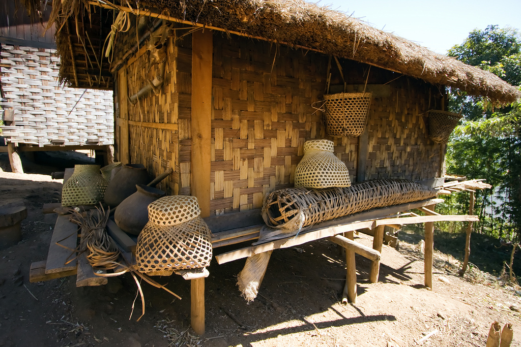 A bamboo house of the Chin Tribe
