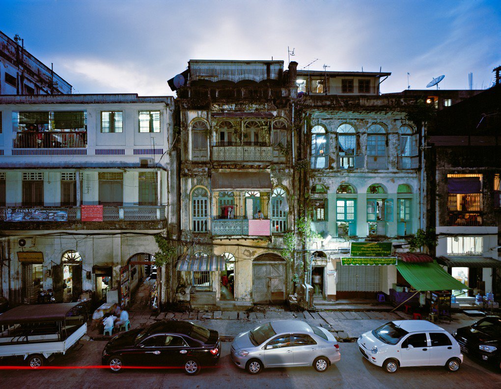 Side Street Off Mahabandoola In Downtown Yangon.