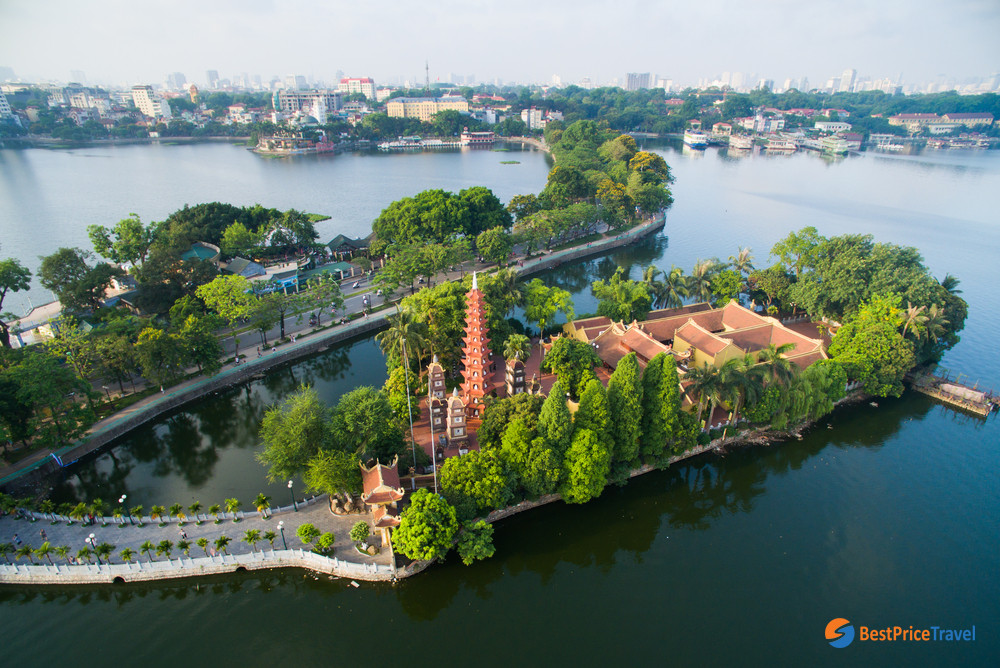 Tran Quoc Pagoda from above