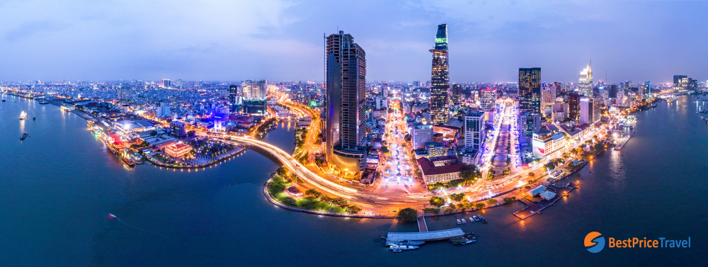 Saigon River at night