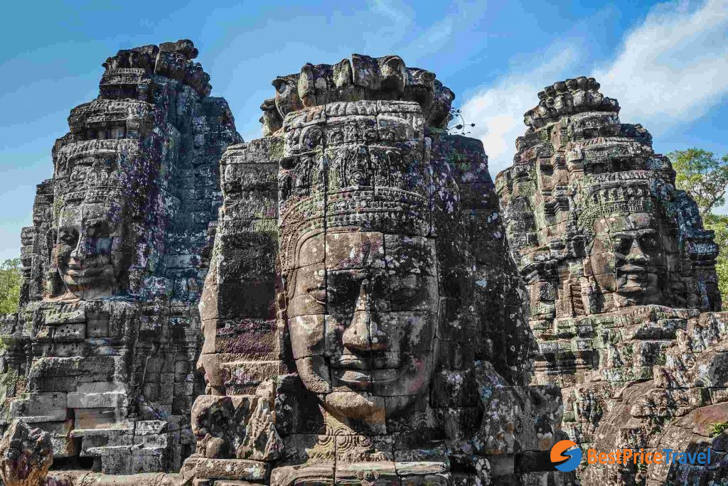 Smiling faces in Bayon Temple