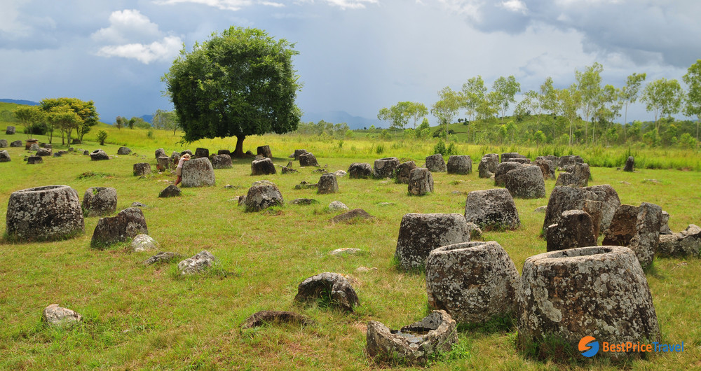 The stone jars scatter throughout the Xieng Khouang plain