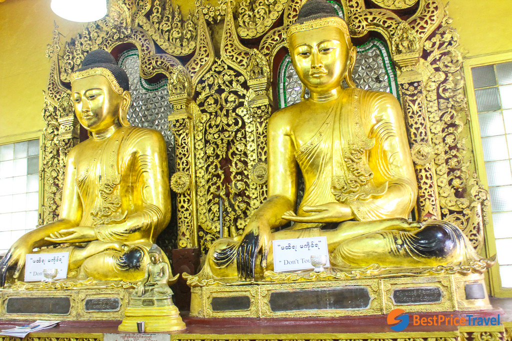 The golden Buddha at Shwedagon Pagoda
