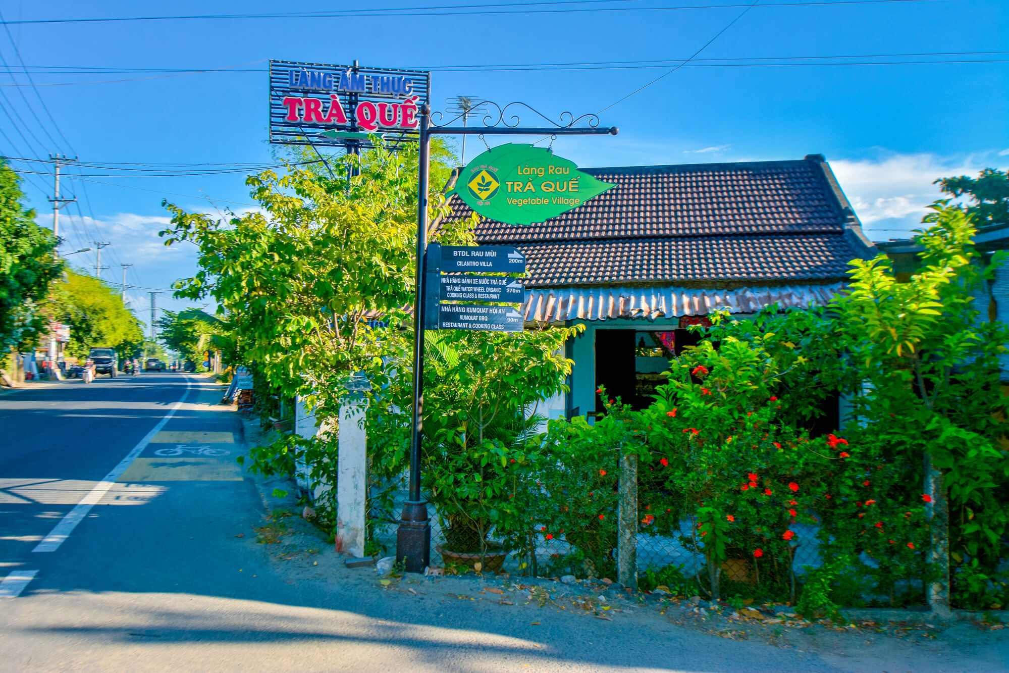 Main road to Tra Que Village
