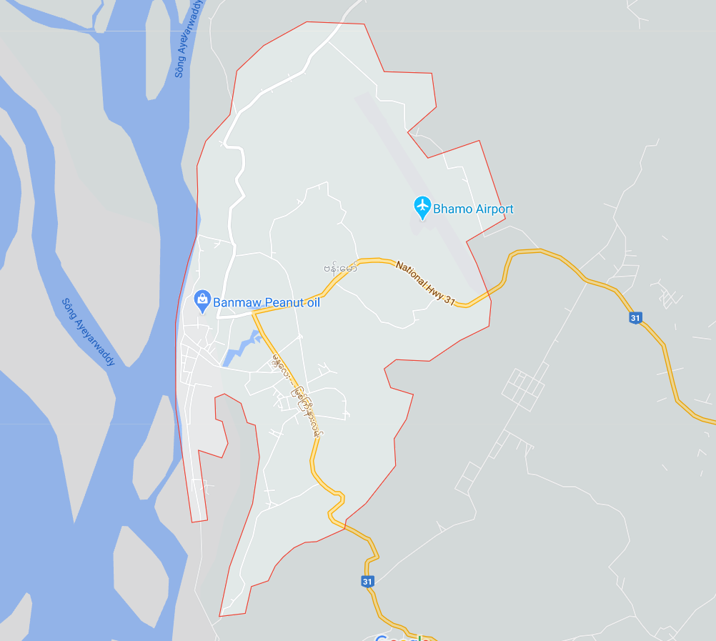 Bhamo Myanmar map