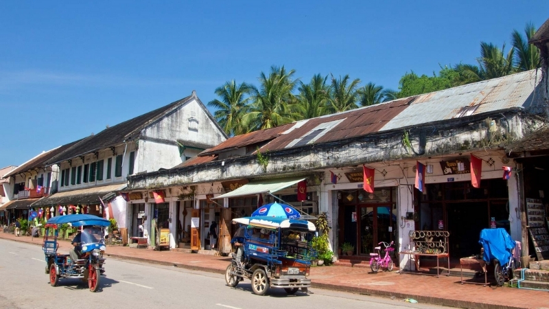 French colonial style in the old quarter of Luang Prabang