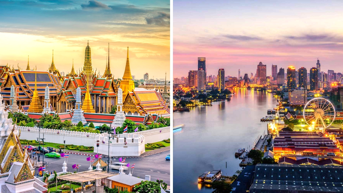 Majestic Grand Palace And The Bangkok City In The Evening