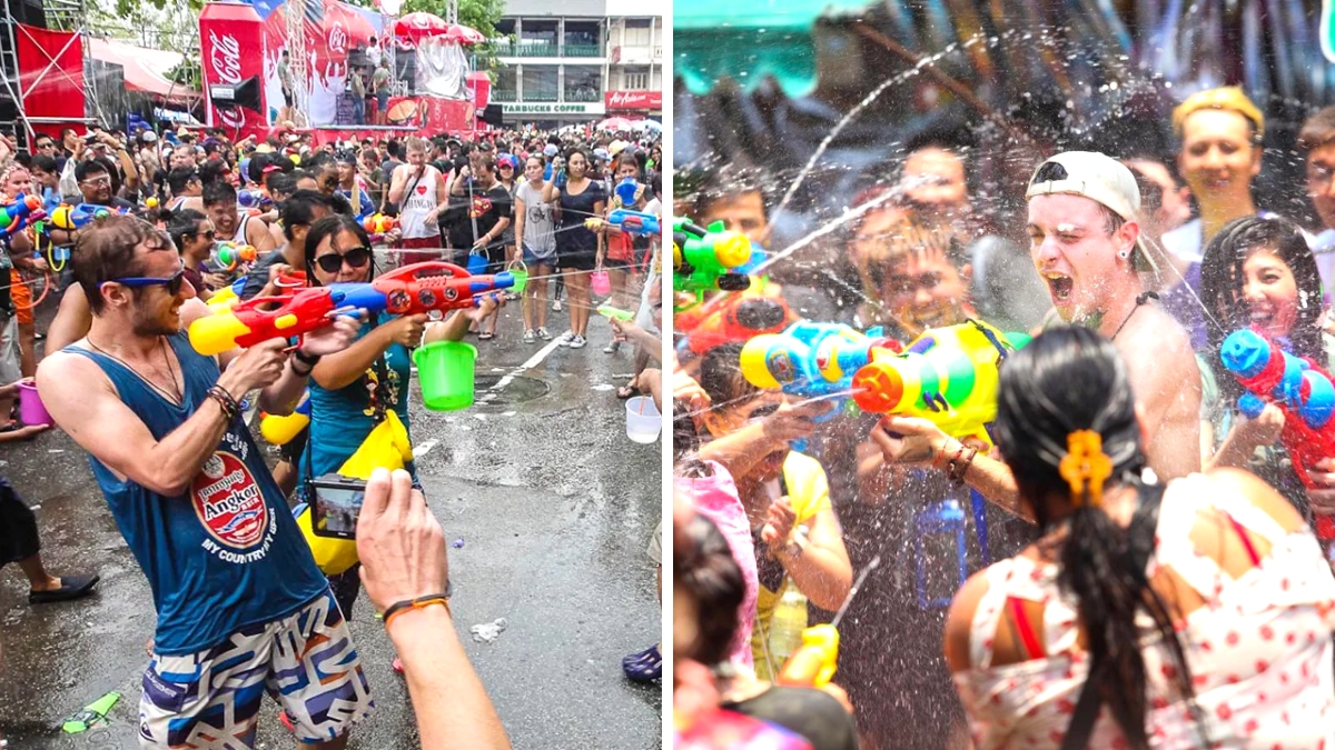 Getting Soaked On The Songkran Day