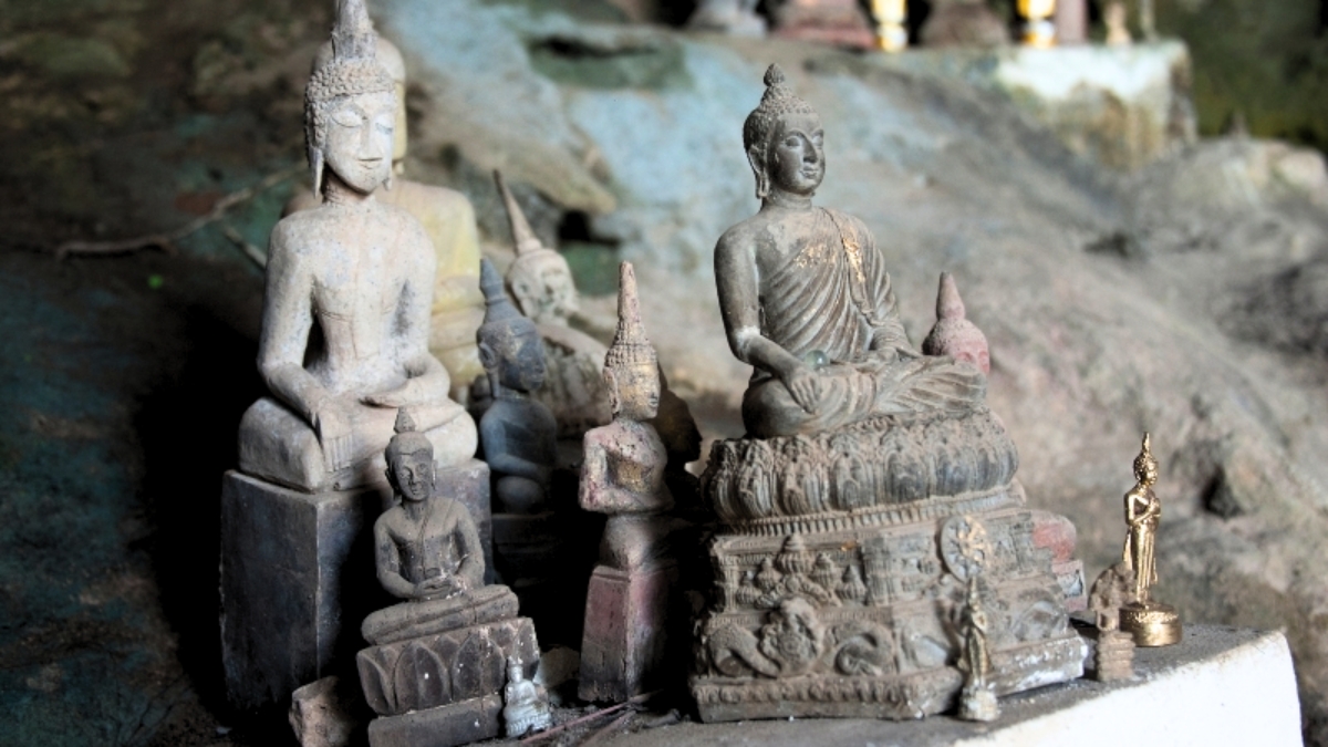 Thousands Of Buddha Statues In Pak Ou Caves