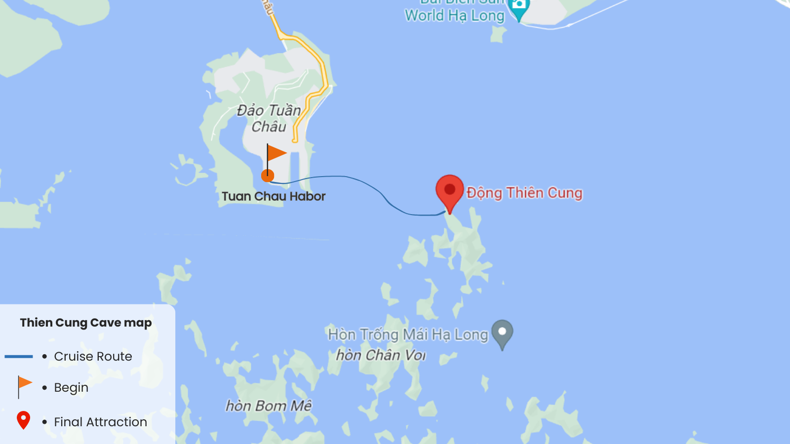Thien Cung Cave Cruise Map