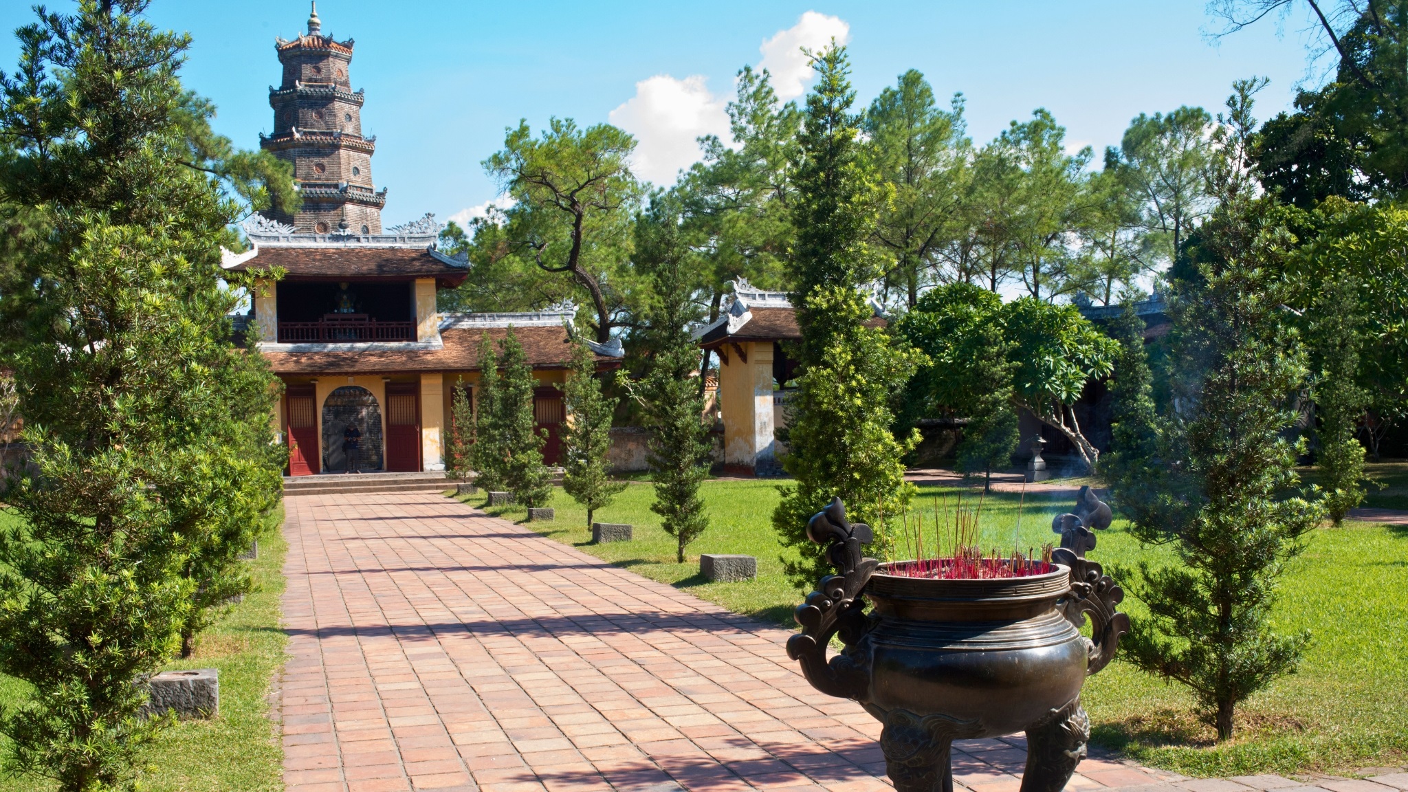 Phuoc Duyen Tower Is The Most Prominent Structure In Thien Mu Pagoda