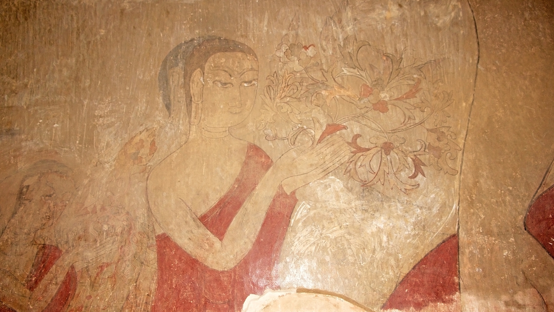 Mural Paintings Showcase Detailed Paintings Illustrating Stories From The Life Of Buddha