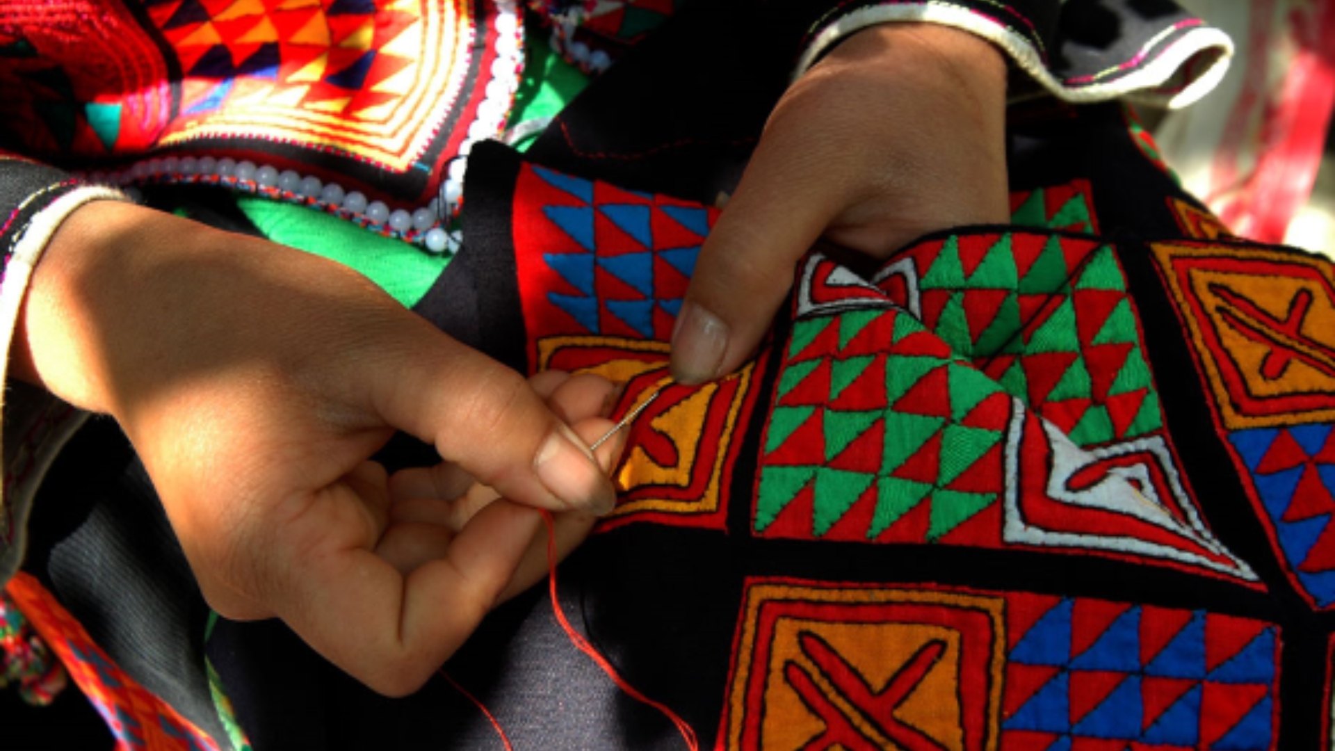 The intricate designs and patterns of ethnic clothes
